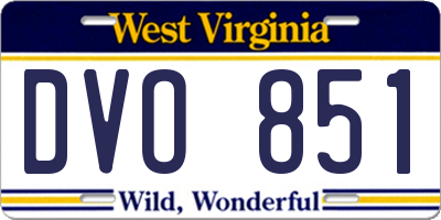 WV license plate DVO851