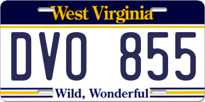 WV license plate DVO855