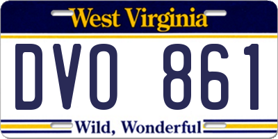 WV license plate DVO861