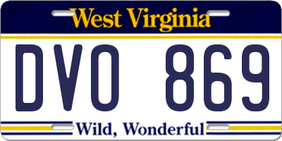 WV license plate DVO869