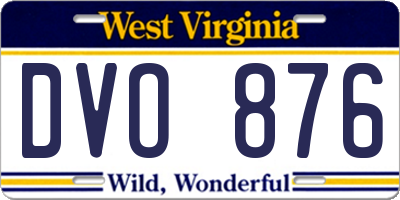 WV license plate DVO876