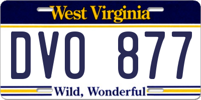 WV license plate DVO877