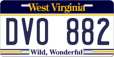 WV license plate DVO882