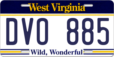 WV license plate DVO885