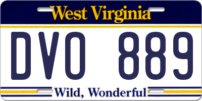 WV license plate DVO889