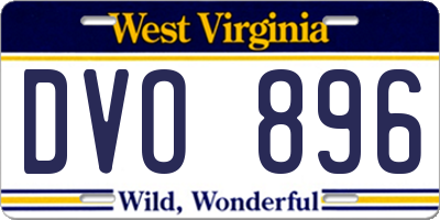 WV license plate DVO896