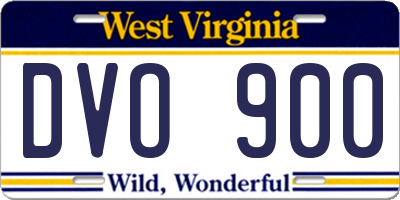 WV license plate DVO900