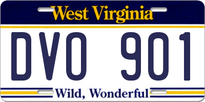 WV license plate DVO901