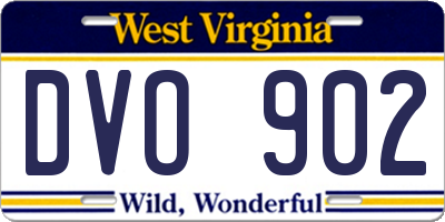 WV license plate DVO902