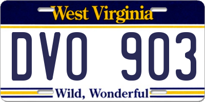WV license plate DVO903