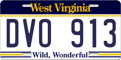 WV license plate DVO913