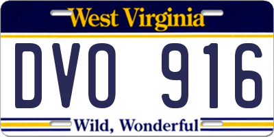 WV license plate DVO916