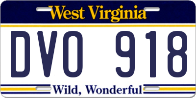WV license plate DVO918