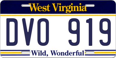 WV license plate DVO919
