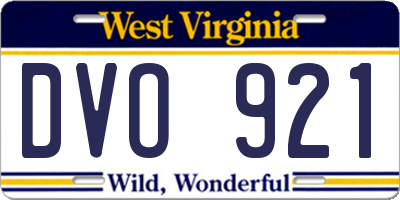 WV license plate DVO921