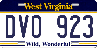 WV license plate DVO923