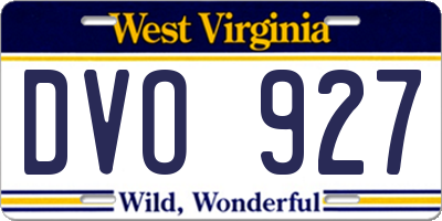 WV license plate DVO927
