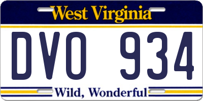 WV license plate DVO934