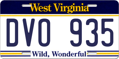 WV license plate DVO935