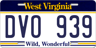 WV license plate DVO939