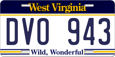 WV license plate DVO943