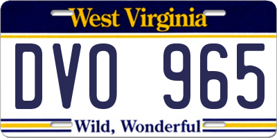 WV license plate DVO965