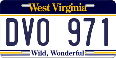 WV license plate DVO971