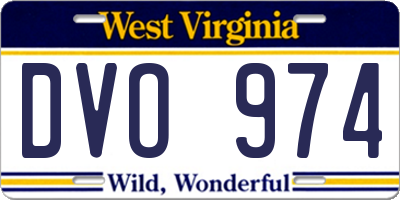 WV license plate DVO974