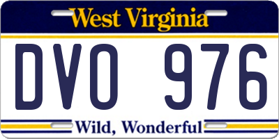 WV license plate DVO976