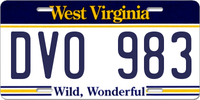 WV license plate DVO983
