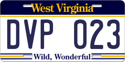 WV license plate DVP023