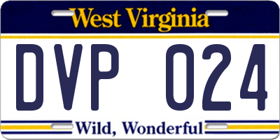 WV license plate DVP024