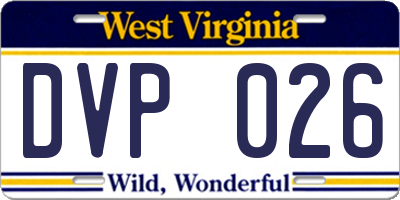 WV license plate DVP026