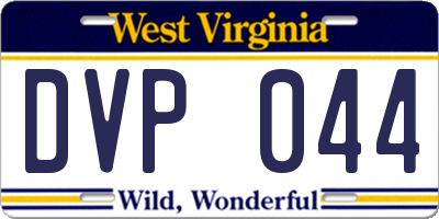WV license plate DVP044