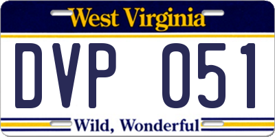 WV license plate DVP051