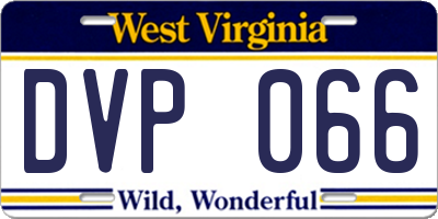 WV license plate DVP066