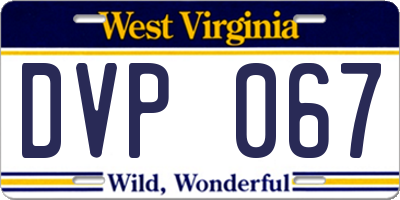 WV license plate DVP067