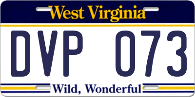 WV license plate DVP073