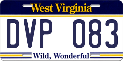 WV license plate DVP083