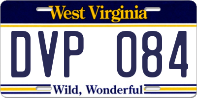 WV license plate DVP084