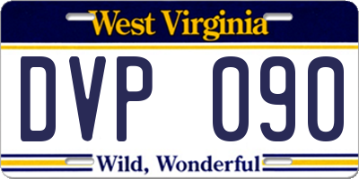 WV license plate DVP090