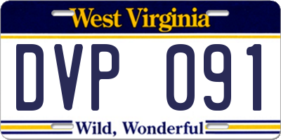 WV license plate DVP091