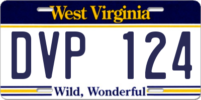 WV license plate DVP124