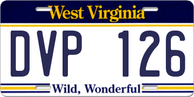 WV license plate DVP126