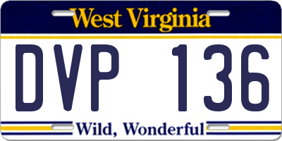 WV license plate DVP136