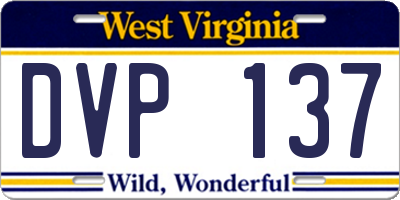 WV license plate DVP137