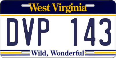 WV license plate DVP143