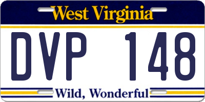 WV license plate DVP148