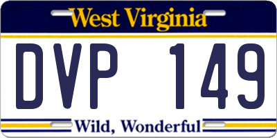 WV license plate DVP149