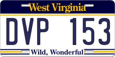 WV license plate DVP153